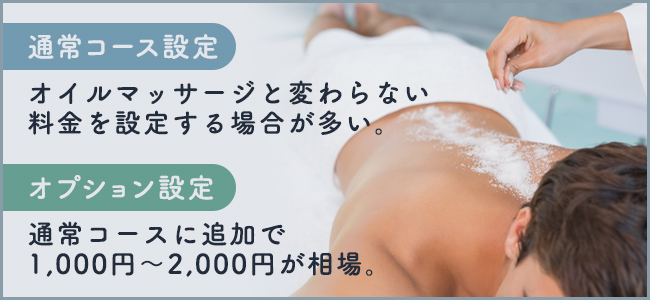 メンズエステのパウダーマッサージの料金相場
